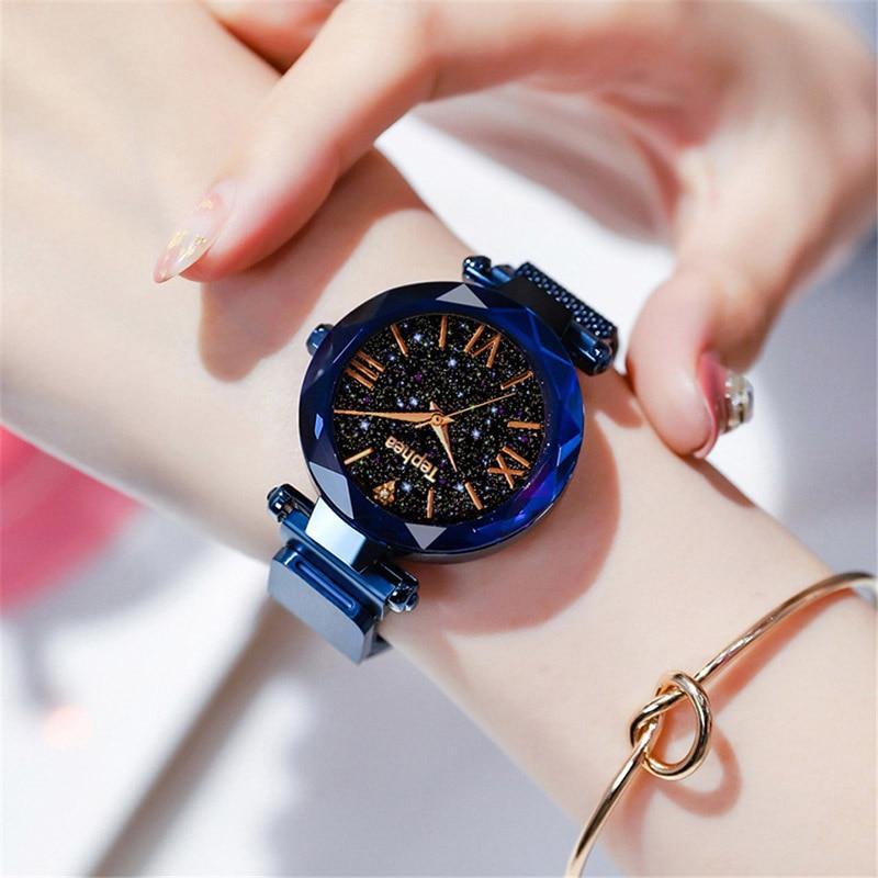 Reloj de lujo con cielo estrellado de acero inoxidable - Envío gratis