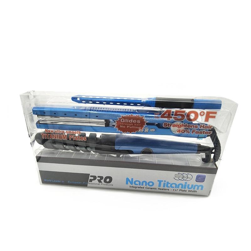 Plancha profesional de titanio - 3 en 1