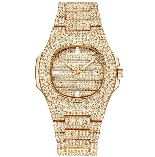 Reloj Unisex Chapado en Oro 18k con Piedras Circonitas - Envío Gratis