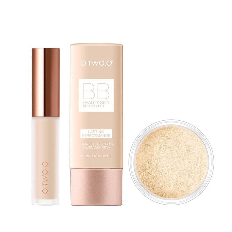 O.TWO.O Kit de maquillaje facial: corrector, crema BB y polvos 