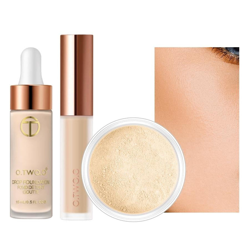 O.TWO.O Kit de maquillaje facial: corrector, base y polvos