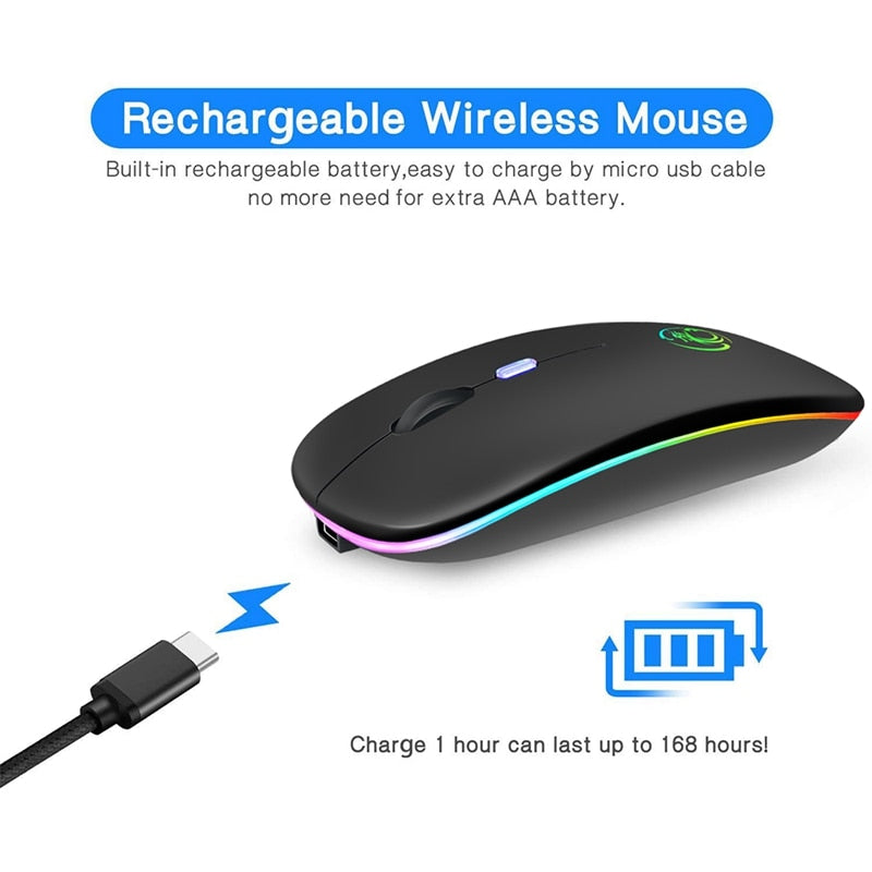 Ratón Bluetooth inalámbrico RGB recargable iMice 