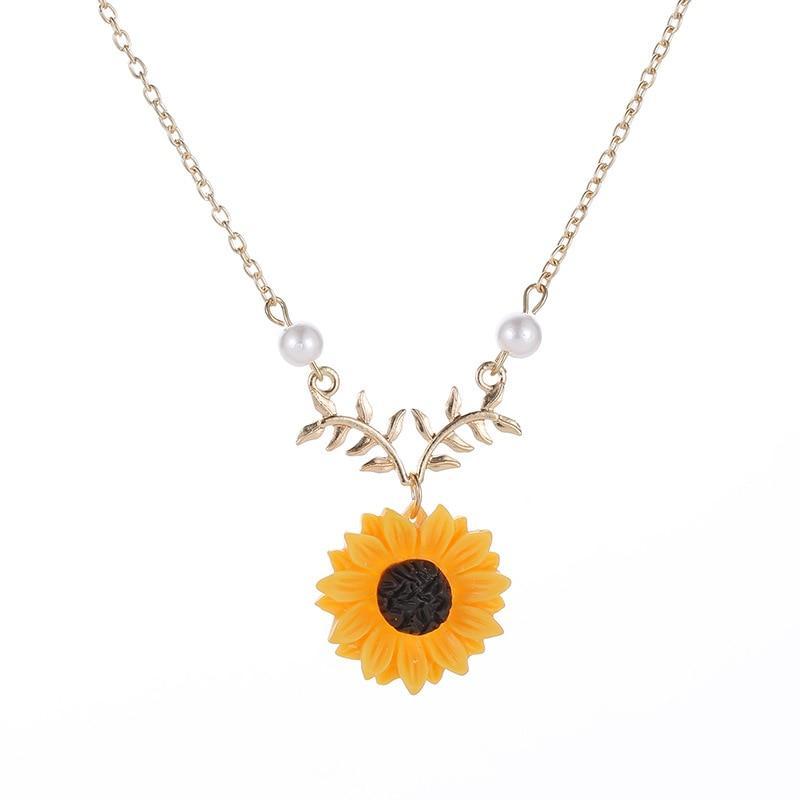 Collar de metal de girasol