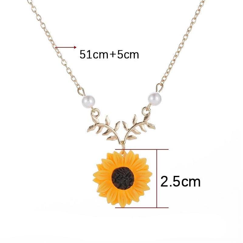 Collar de metal de girasol