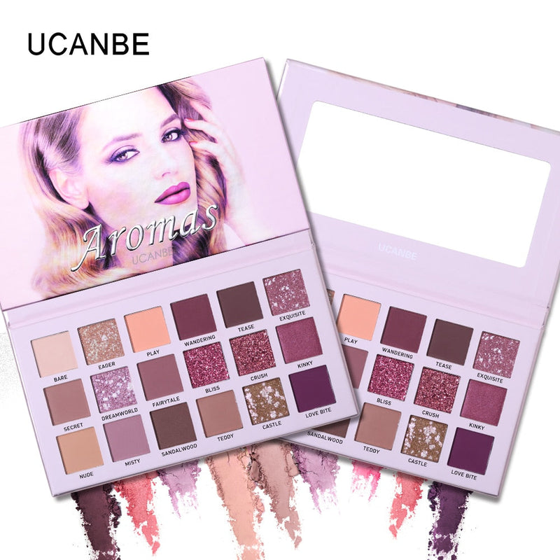 Paleta de sombras de ojos UCANBE - 18 colores