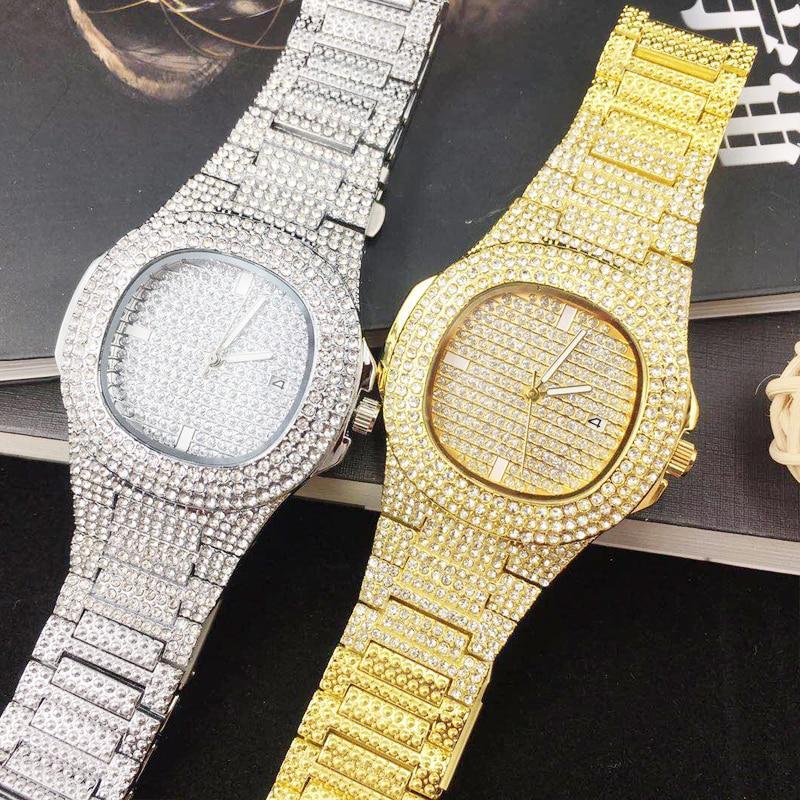 Reloj Unisex Chapado en Oro 18k con Piedras Circonitas - Envío Gratis