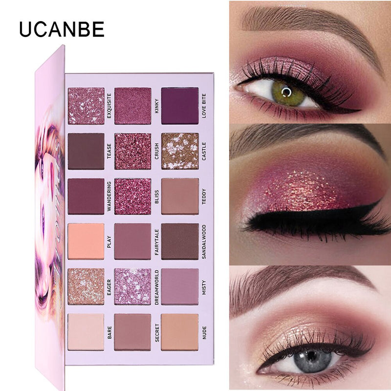 Paleta de sombras de ojos UCANBE - 18 colores