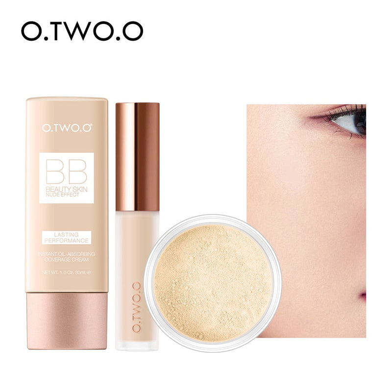 O.TWO.O Kit de maquillaje facial: corrector, crema BB y polvos 