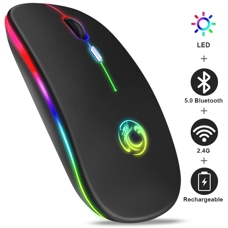 Ratón Bluetooth inalámbrico RGB recargable iMice 