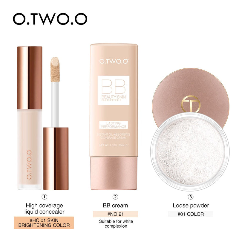 O.TWO.O Kit de maquillaje facial: corrector, crema BB y polvos 