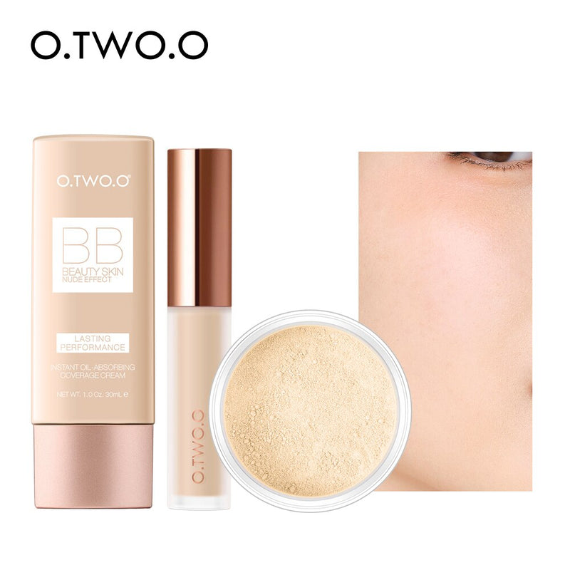 O.TWO.O Kit de maquillaje facial: corrector, crema BB y polvos 