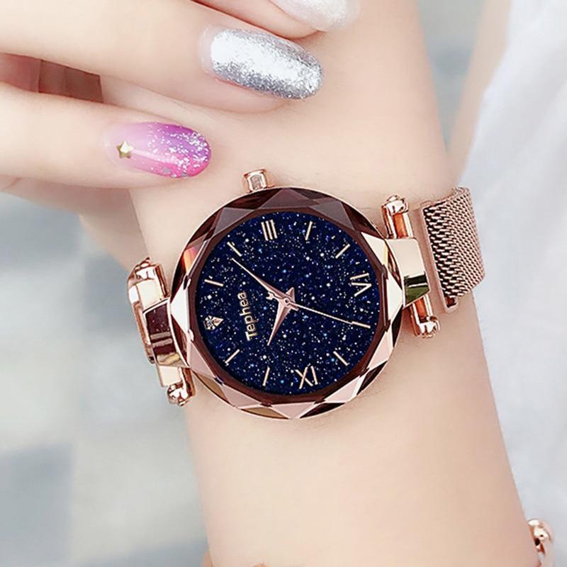 Reloj de lujo con cielo estrellado de acero inoxidable - Envío gratis