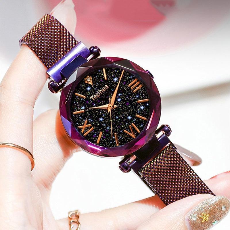 Reloj de lujo con cielo estrellado de acero inoxidable - Envío gratis