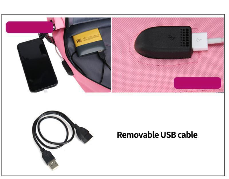 Mochila de Mujer con Entrada USB y Cierre Antirrobo 