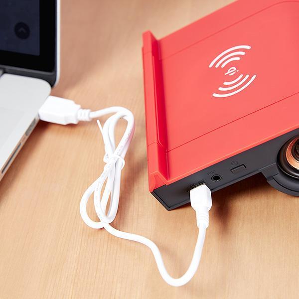 Cargador inalámbrico para celular con altavoz Bluetooth